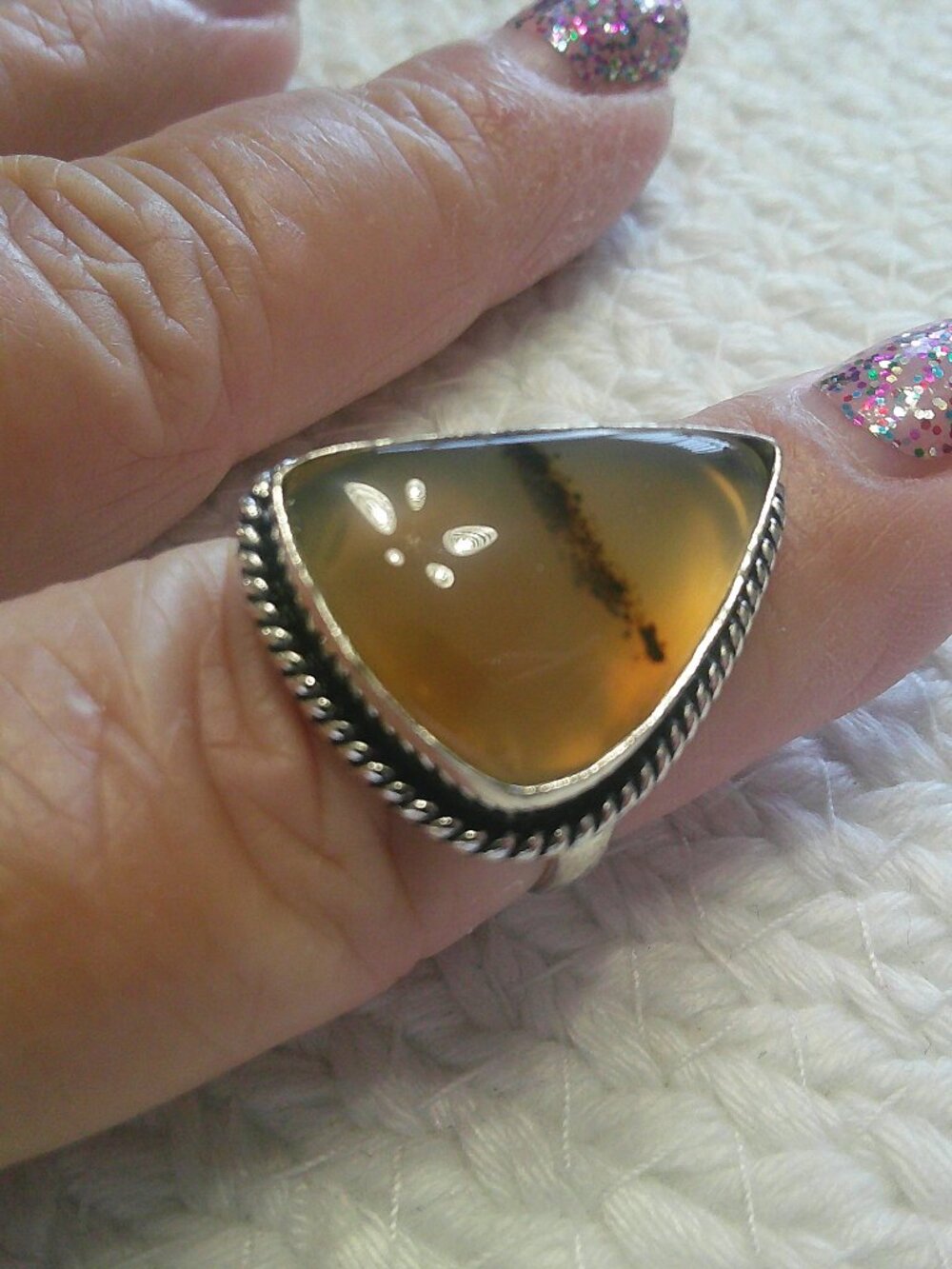 Gorgeous MONTANA AGATE Handmade Sterling 925 Ring Size 8 #351F
